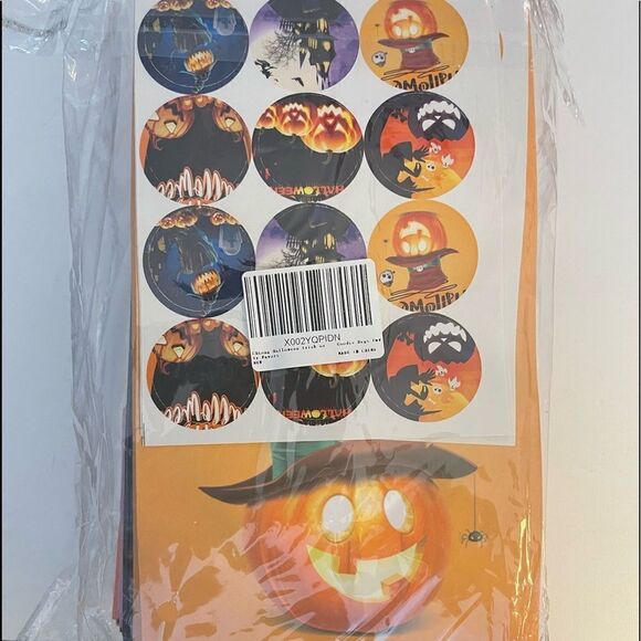 Halloween Bags set of 48 & 48 Stickers NWT - Picture 6 of 8